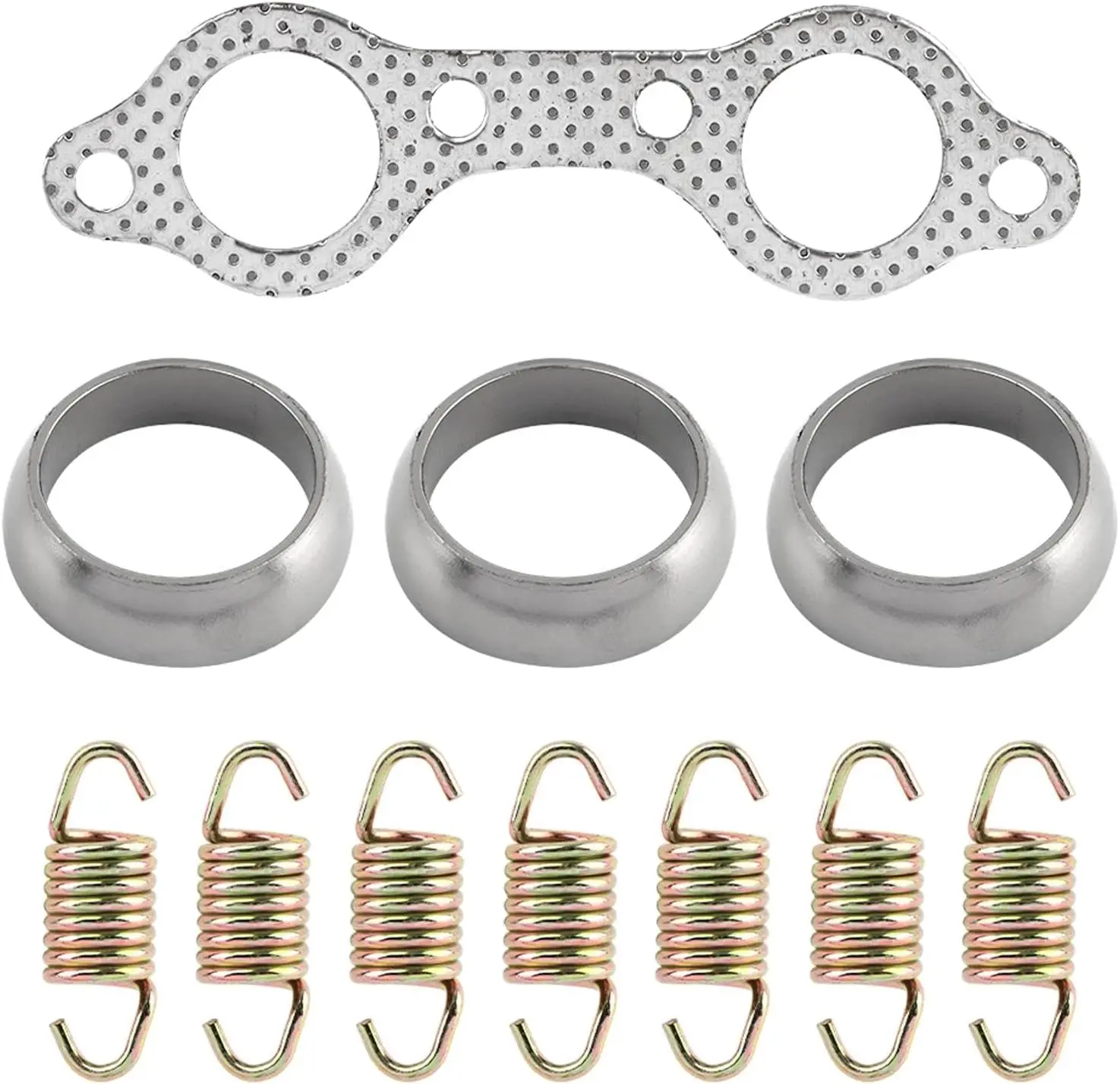 

Manifold Gasket Spring Rebuild Kit, ATV UTV Exhaust Pipe Rebuild Kit, Seal Sturdy Suitable for Many Makes and Models of ATVs