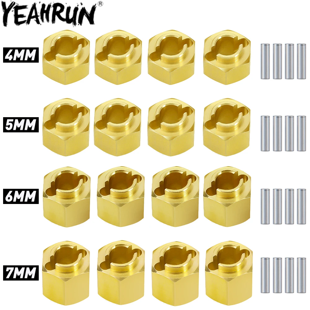 

YEAHRUN латунные удлинители для шестигранных ступиц колеса адаптер 4/5/6/7 мм для радиоуправляемого гусеничного автомобиля 1/18 TRX4M Бронко защитные обновленные детали