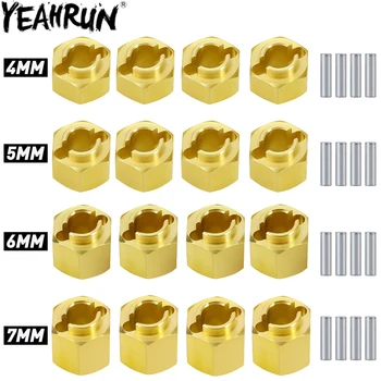 YEAHRUN Brass Wheel Hex Hub Extenders Adapter 4/5/6/7/10mm for 1/18 RC Crawler Car TRX4M Bronco Defender Upgrade Parts