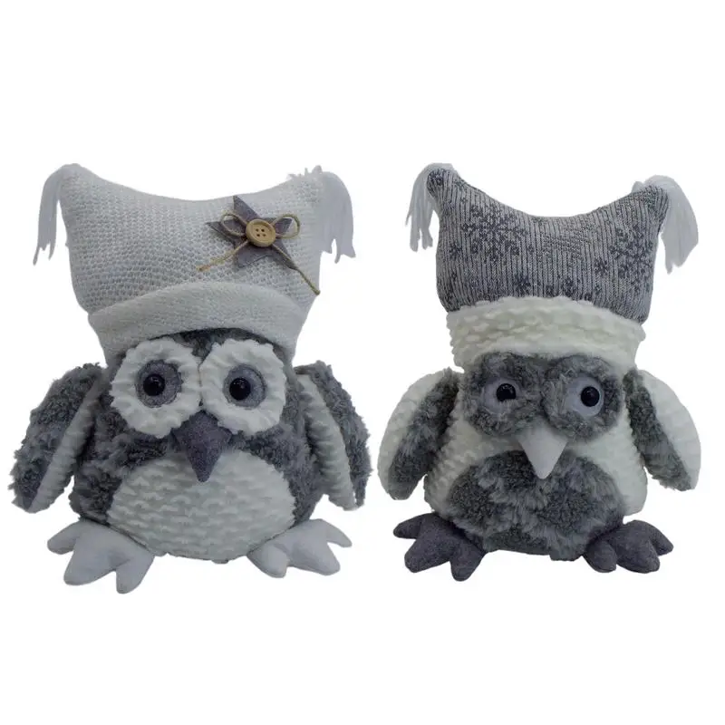 24cm Home Decor Gray Owl Plush Toy Cartoon Anime Owl Doll Soft Stuffed Animal Toy Children Birthday Happy New Year Gift for Kids