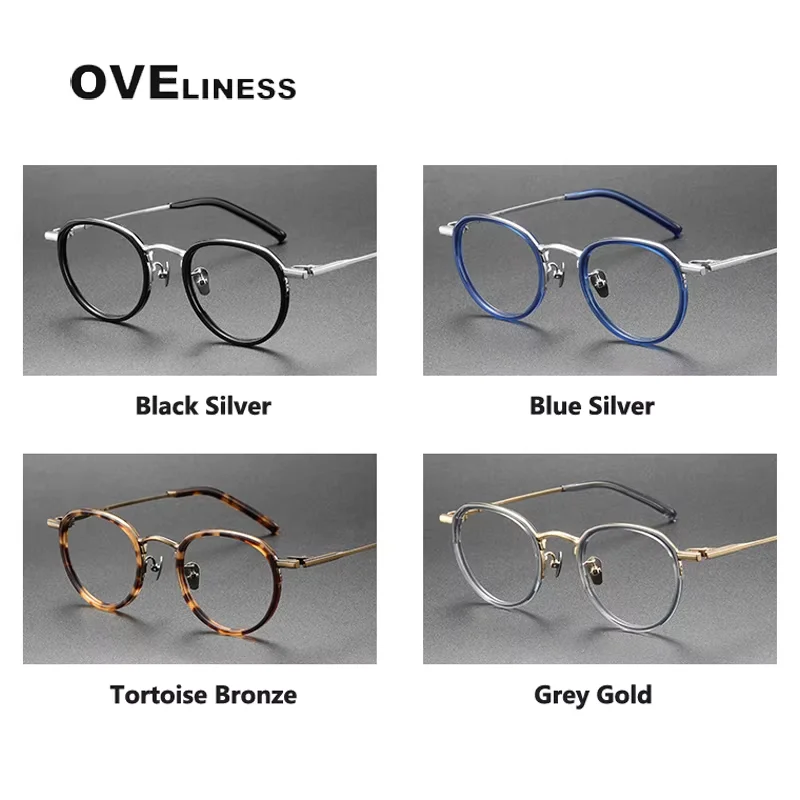 Vintage Acetate titanium Glasses Frame for Men 2025 square Eyeglasses Frames Women Korea Eyewear