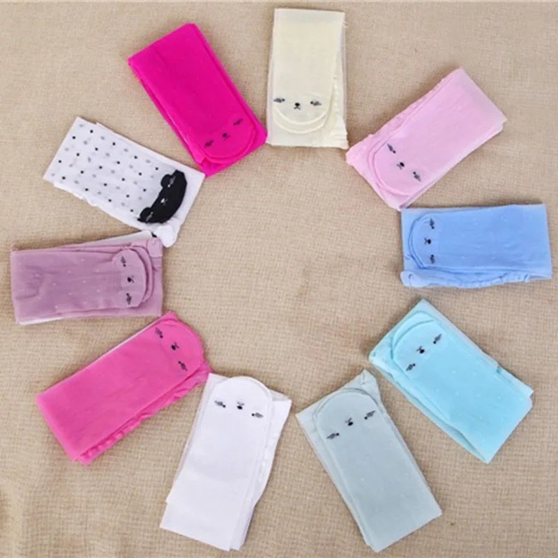 MILANCEL New Summer Children's Pantyhose 1-8T Cute Cat Girls Silk Stockings Candy Color Thin Kids Dance Tights