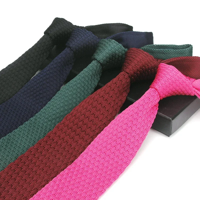 

Spot casual monochrome business tie knitted men's jacquard wedding knit tie