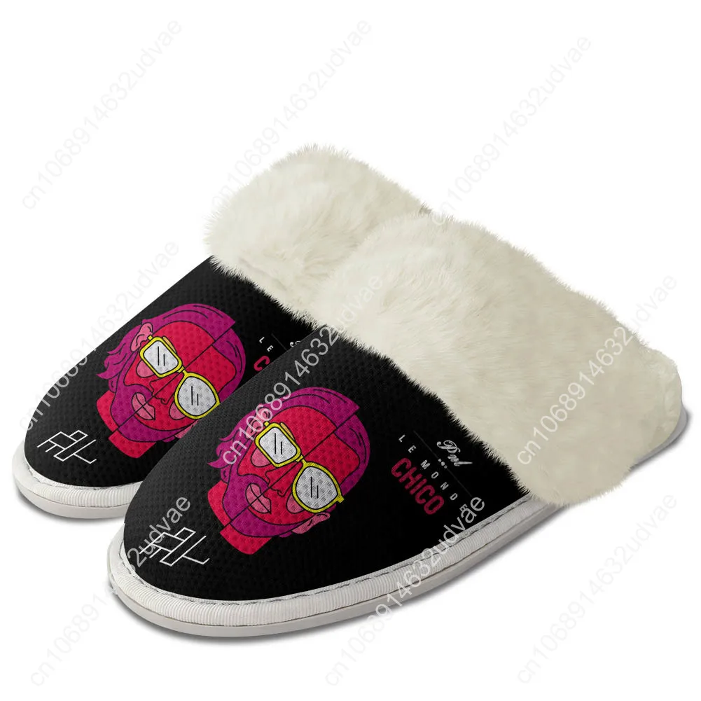 Le Monde Chico Plush Slippers PNL Album French Rapper Keep Warm Shoes Mens Womens Foot Covers Elastic Cotton Customized Slipper