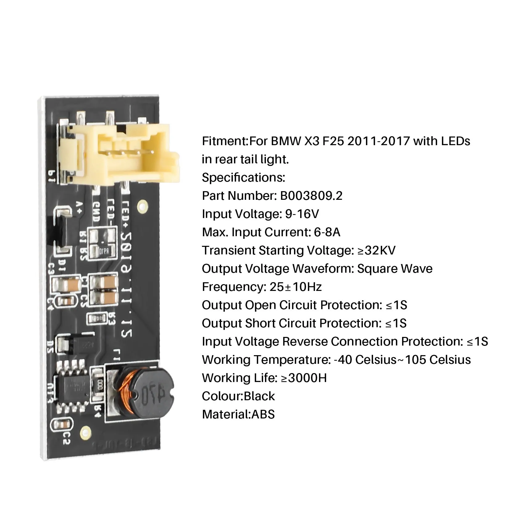 Untuk X3 F25 2011-2017 Driver belakang F25 B003809.2 lampu LED pasang dan Mainkan perbaikan papan pengganti lampu belakang