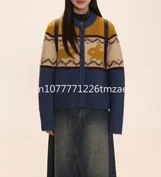 Maglione Cardigan lavorato a maglia Jacquard coniglio retrò di alta qualità addensato stile coreano moda donna nuovo Harajuku lavorato a maglia