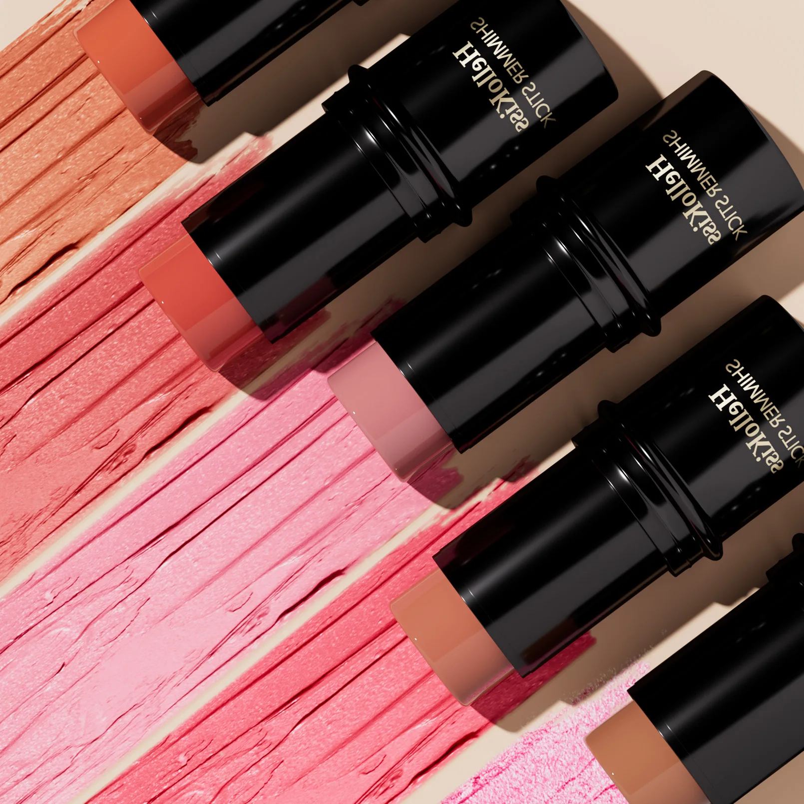 15 色防水シマーフェイスブロンザーハイライターグリッターコレクター輪郭イルミネータースティッククリーミーブラッシュメイクアップ化粧品