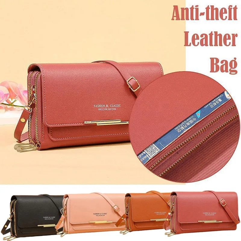 Damen Lange Geldbörse Koreanische Version Umhängetasche Doppelreißverschluss Große Kapazität Clutch-Tasche Schulter-Handtasche Damen Handytasche – Detail 34