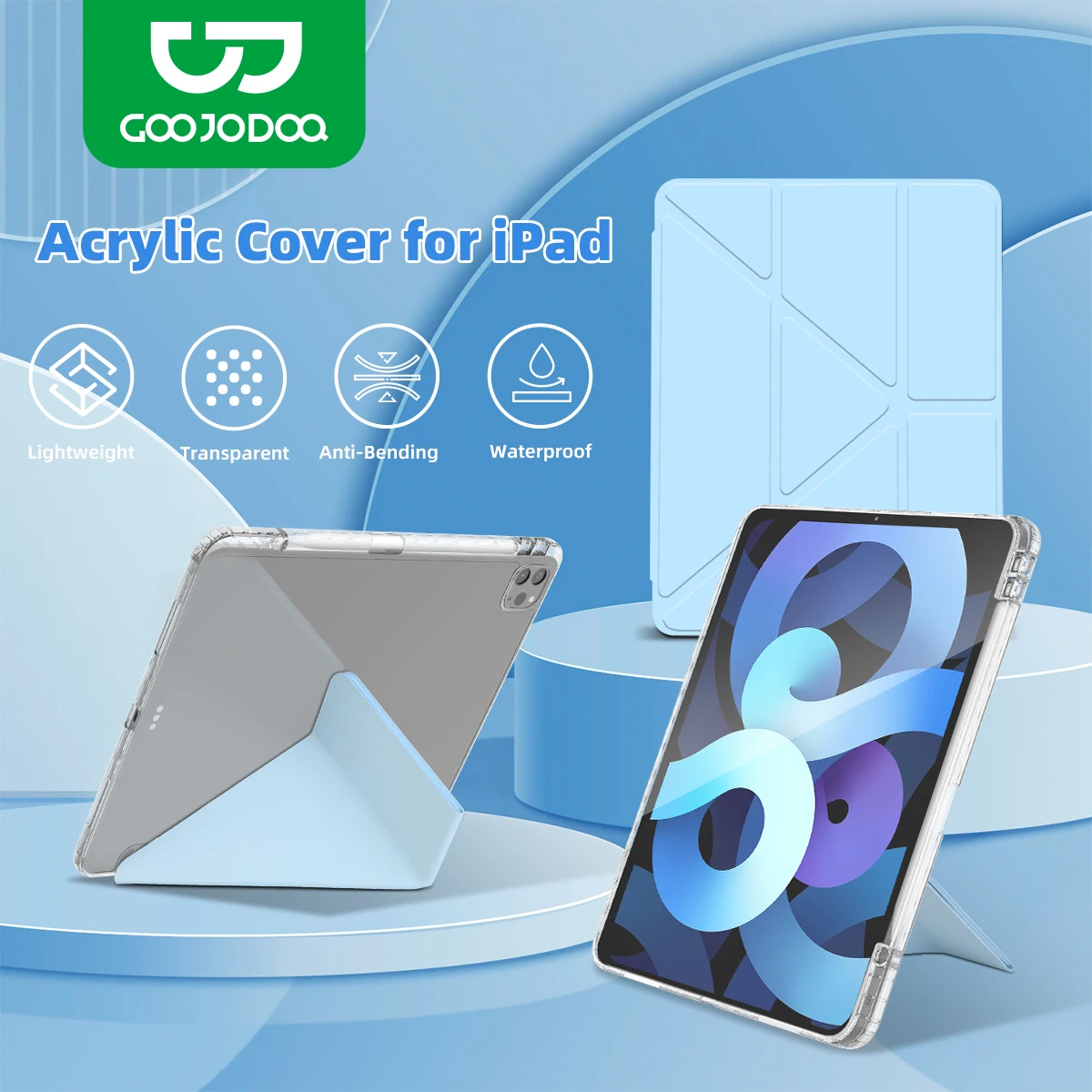 

GOOJODOQ Smart Folio for iPad Pro 11 M4 2018-2024 for iPad Air 6 Air 5 Air 4 iPad 10th Generation Magnetic case Smart Cover