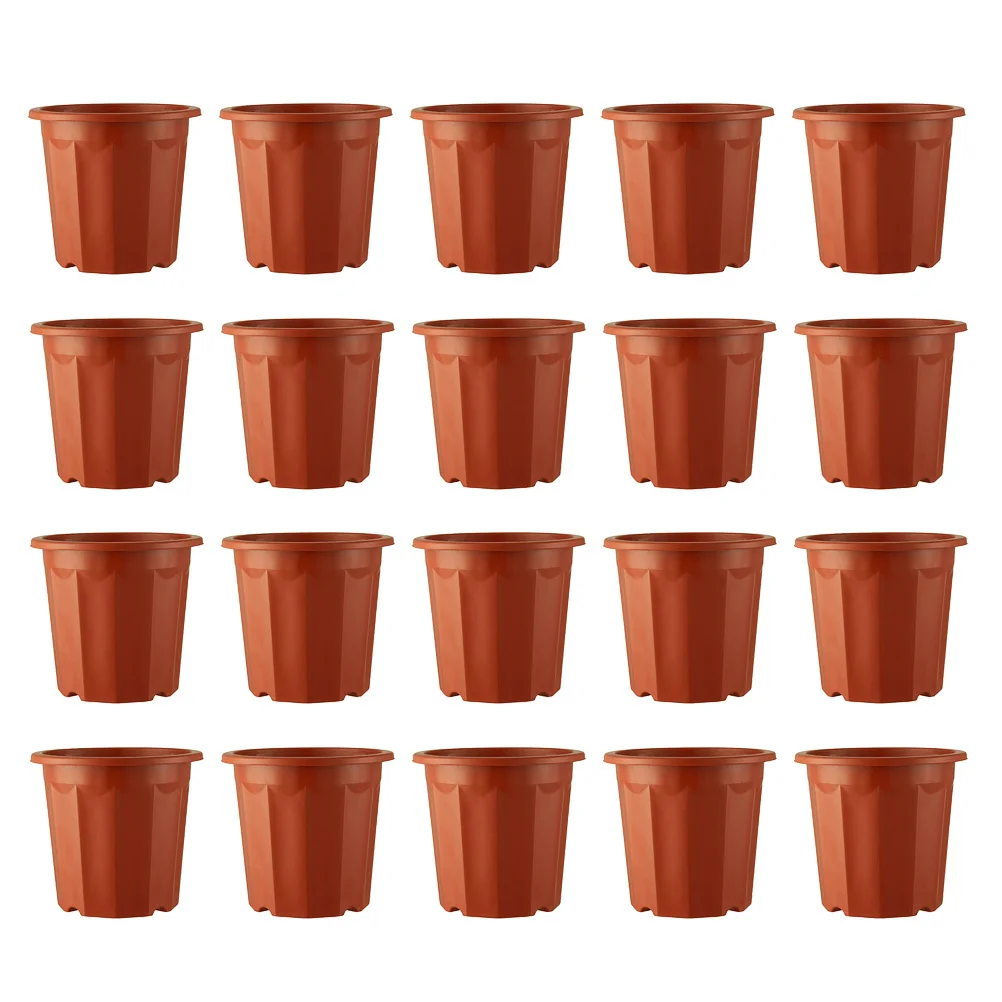 

20pcs Plastic Flowerpots Round Plant Pots Durable Garden Home Base Rose Planter Flowerpot For Kitchen Bedroom Office Decor
