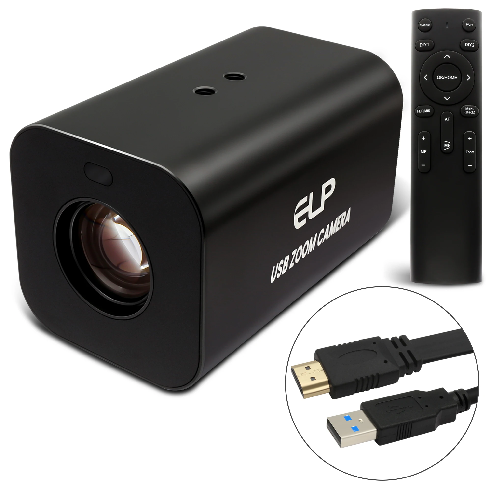 12X/21X Zoom Ultra HD 4K Webcam HDMI & USB Dual Output Free Driver Autofcosu USB Camera with 2.4G Wireless Remote