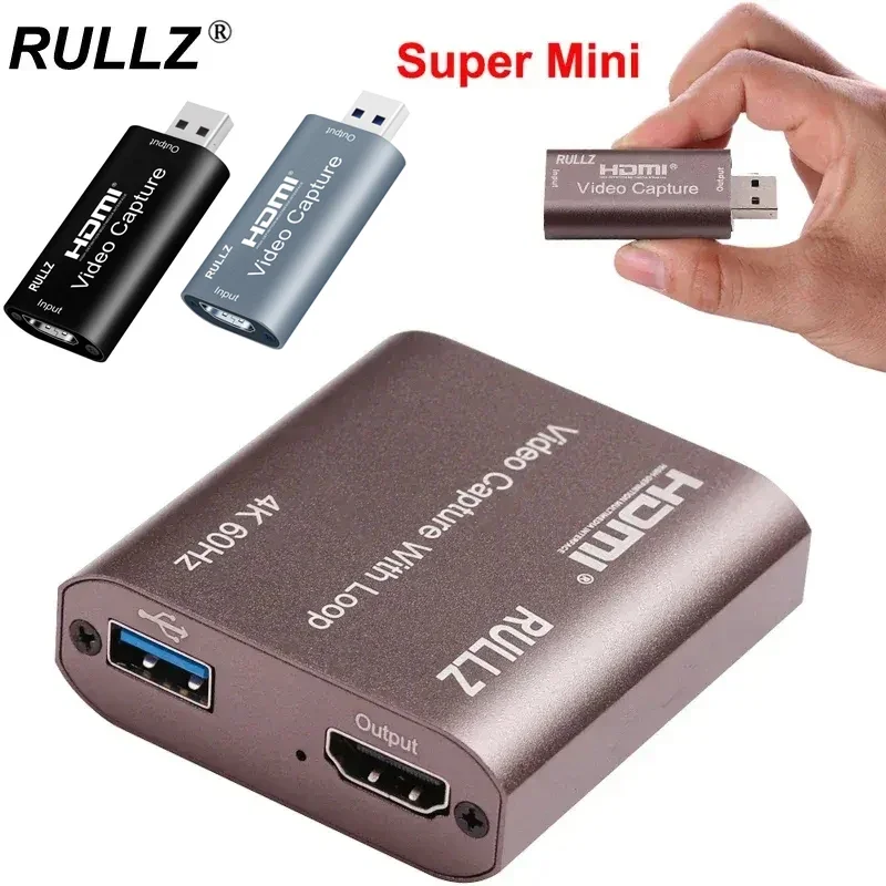 

4K 60 Гц USB 3.0 2.0 HDMI Карта видеозахвата ТВ-петля Выход U3 1080P 60fps Игровая записывающая пластина Прямая трансляция для камеры PS4