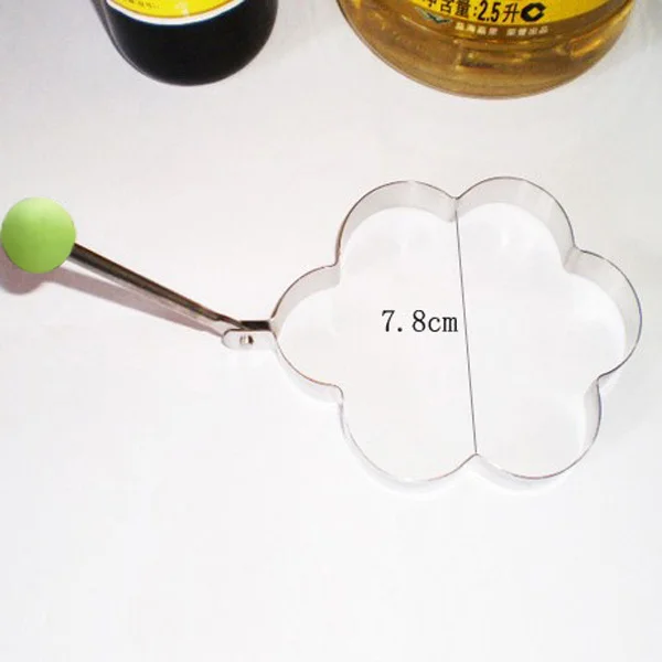 

4Pcs Egg Frying Molds Pancake Cooker Heart Star Round Plum Flower Shape Non-Stick Food Grade Steel Kids Breakfast Tool