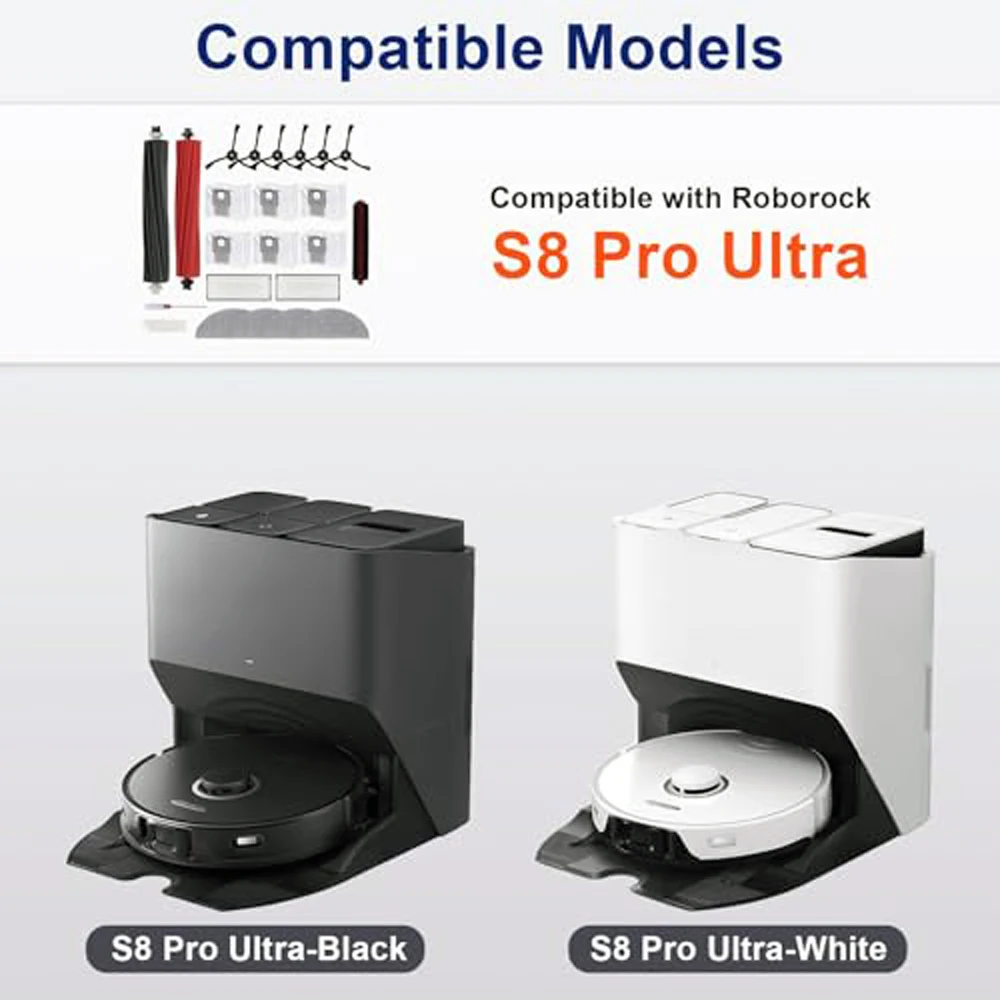 22 Stück Zubehörset für Roborock S8 Pro Ultra Roboter Staubsauger Ersatzteile Dual Haupt bürste Seiten bürste