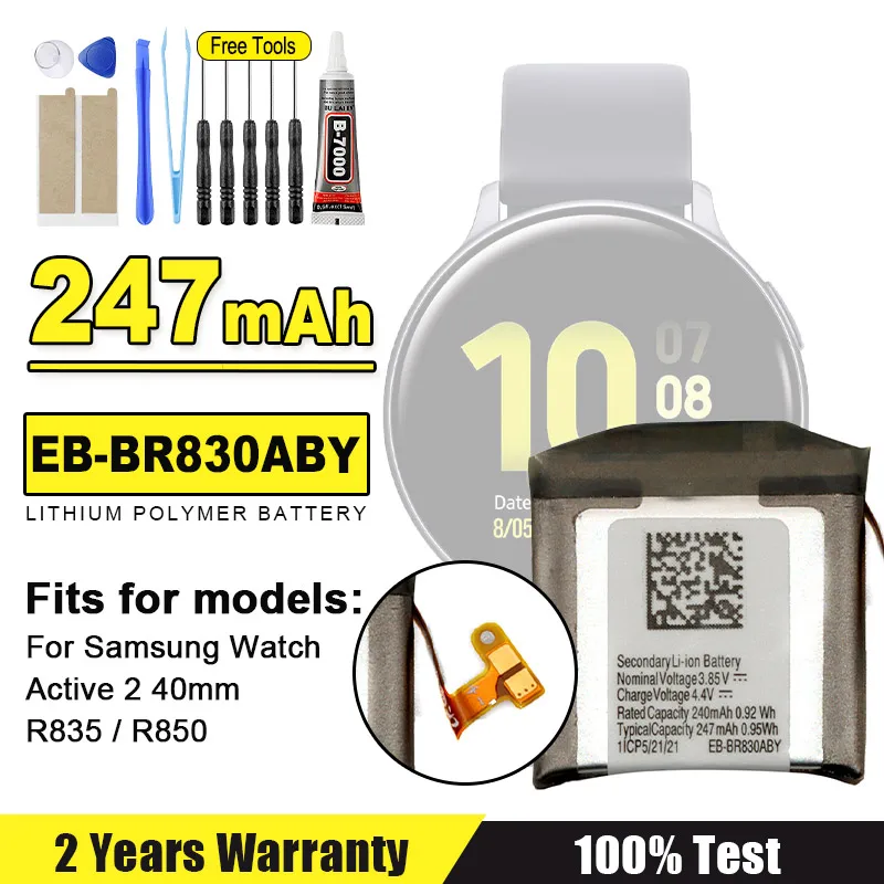 EB-BR830ABY For Samsung Galaxy Watch Active2 40mm SM-R835 SM-R830 Watch3 41mm SM-R850 R855 NEW High quality batteries +Tools