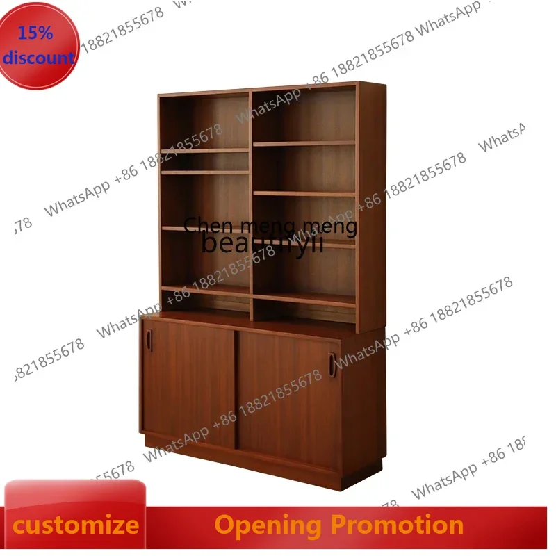 

ss7486 Mid-Ancient Solid Wood Combined Bookcase Living Room Home Floor Storage Bookshelf Office Storage Display Cabinet