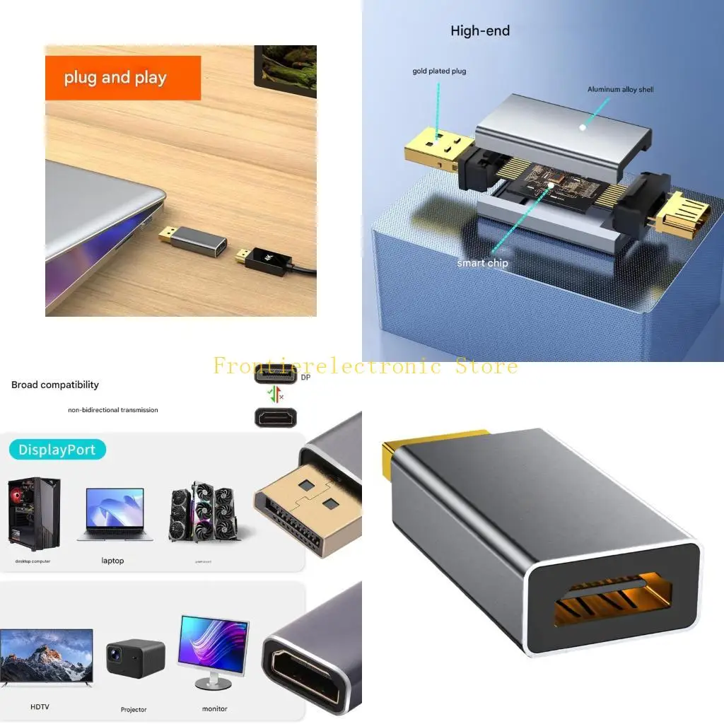 G8DB To Hdtv Adapter Supports 8K60Hz 4K160Hz 1080P@320Hz DP Male to Female Hdtv Converters For PC Laptop
