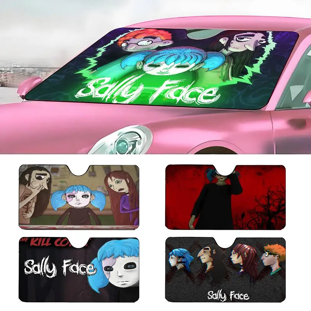

S-sally F-face Horror Game Car SunShade Parasol Car Windshield Sun Shade UV Protection and Interior Cooler