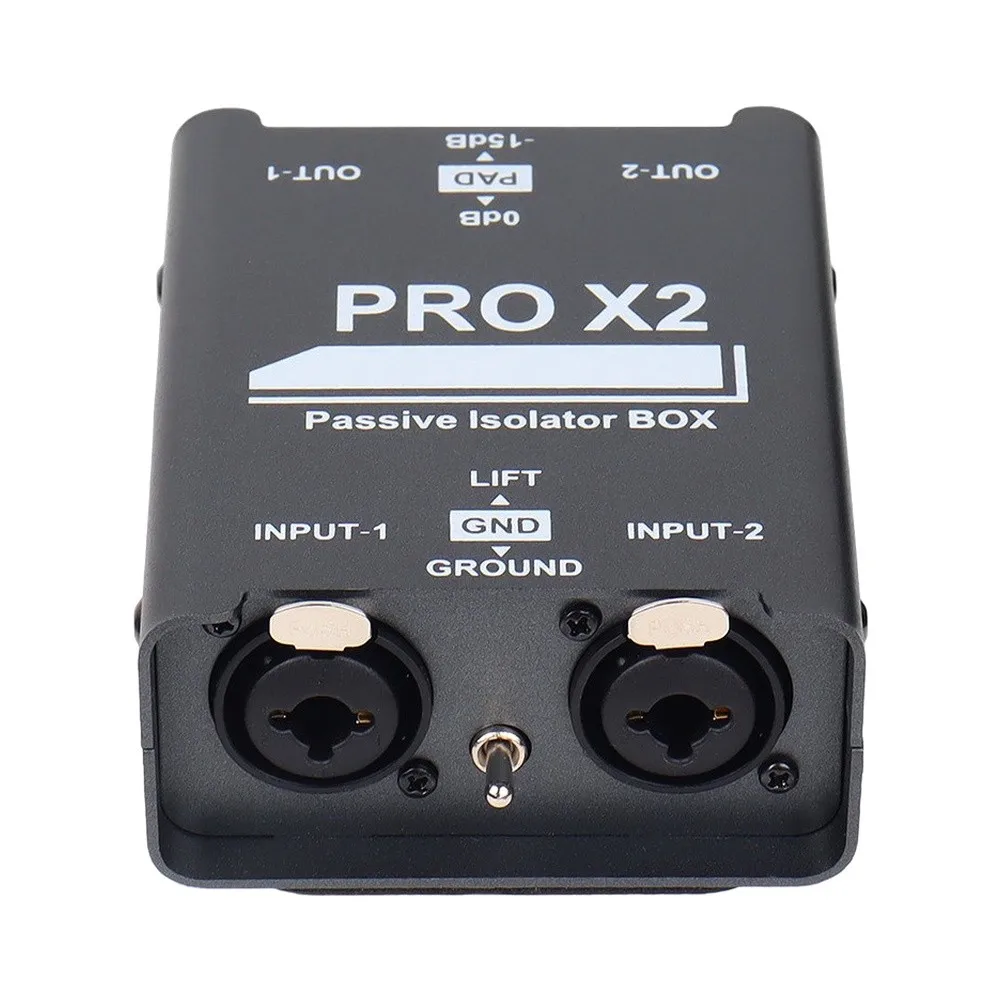 2 Channel Audio Ground Loop Isolator Noise Filter With 6.5mm XLR For Soundproofing Mixing Console Live Streaming Professional To