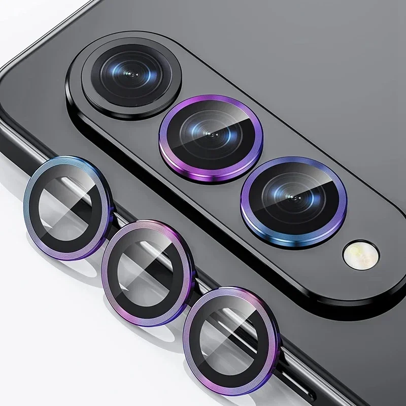 HD Integrated Metal Ring Camera Lens Protection Cover For Samsung Galaxy Z Fold 7 6 5 4 Anti-scratch Tempered Glass Protect Film