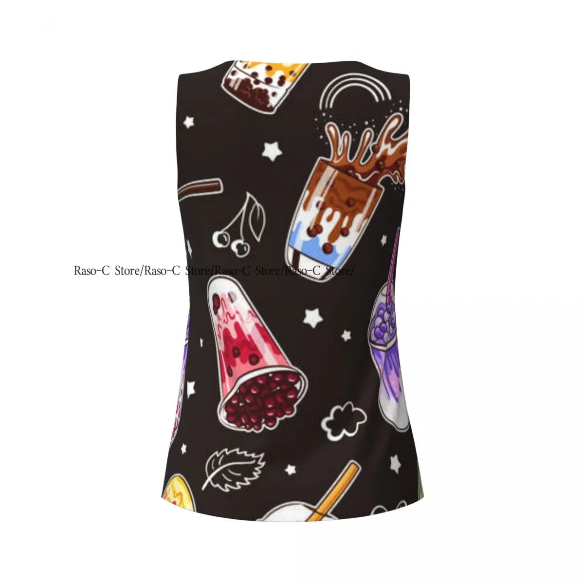 Gilet da yoga sportivo casual da donna, bevanda al latte a bolle con palline di perle, dolce maglietta da corsa ad asciugatura rapida, allenamento, palestra, maniche