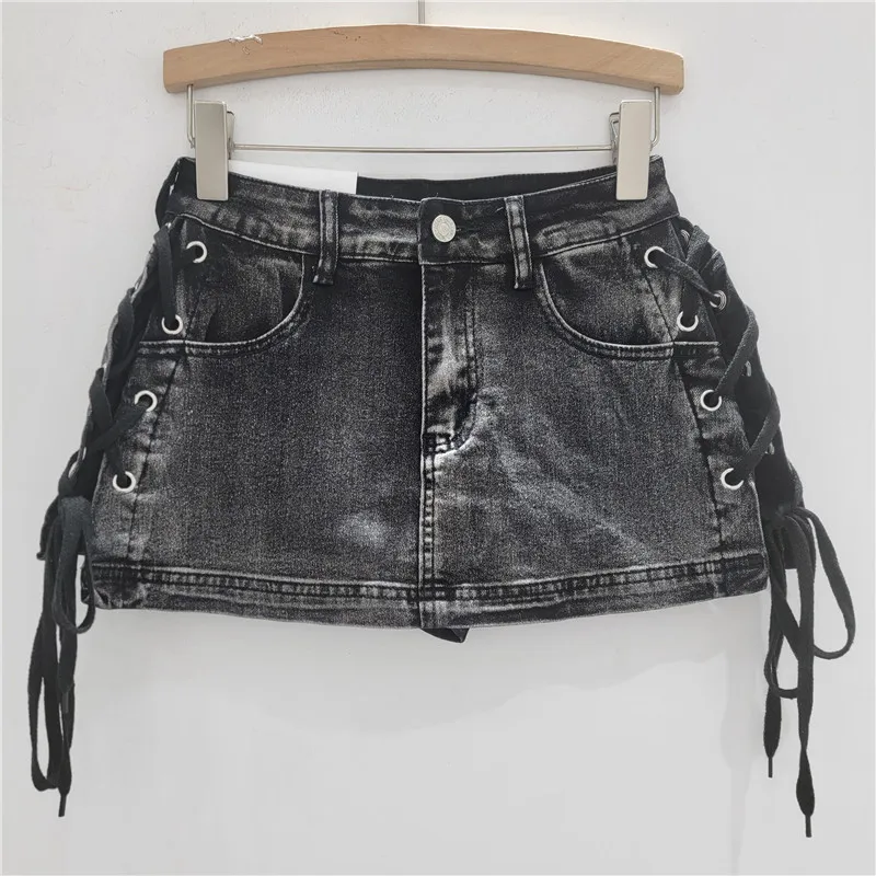 American Spice Girl Camouflage Low Waist A Word Short Skirt Women's Versatile Skinny Buttocks Short Skirt 2025 Summer New