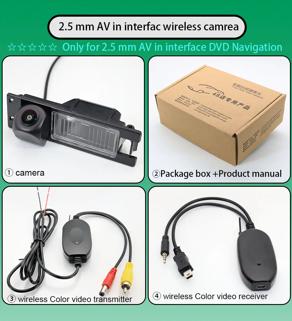 

2.4 Ghz Wireless Rear View Fisheye Camera For Opel Astra J K Ampera Corsa Meriva Insignia Karl Adam Color Transmitter Receiver