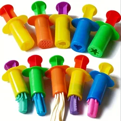 5Pcs/Set Dough Extruder Set, Colorful Moldable Playdough Extruder, Clay Diy Kids Tools Toys, Color Random, Party Christmas Gift