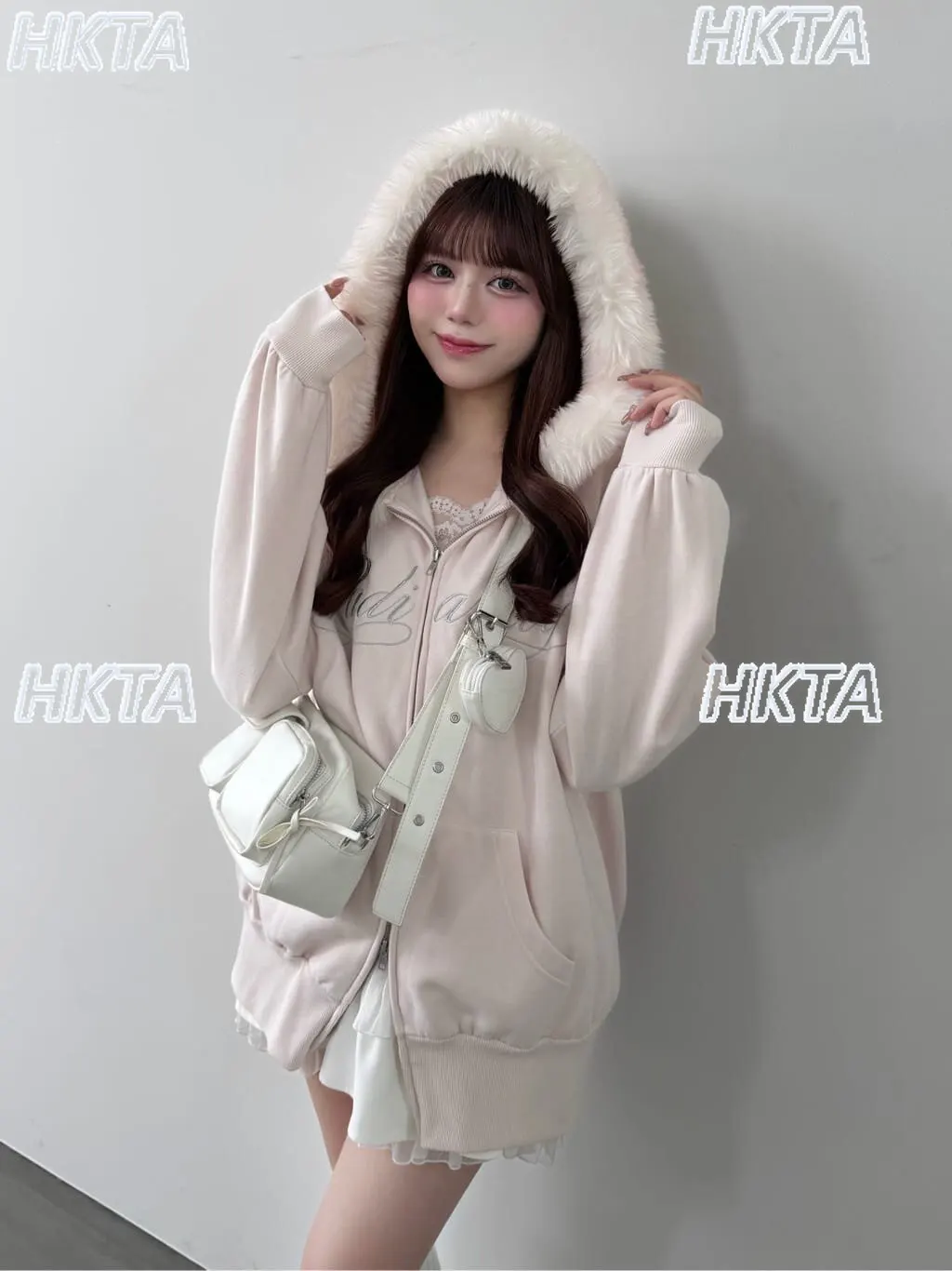 

Japanese Harajuku Retro Fashion Fur Hooded Sweatshirt Jacket New Spring Loose Casual Hoodies Jacket Coat Women Clothes