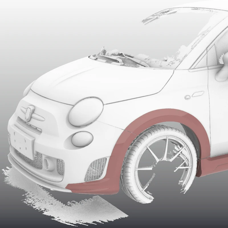 

Fiberglass Wide Body Front Wheel Flares 4pcs - EPA Type Fit 500 S3 Exterior Mod