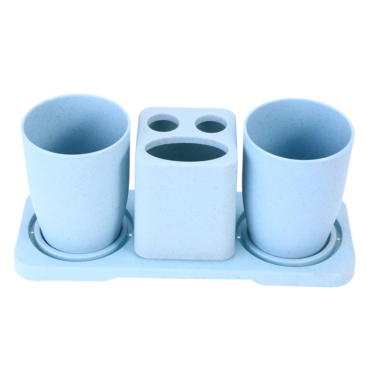 

2 Pieces Toothbrush Cup Toothpaste Holder Mouthwash Cups 350ml Family Bathroom Accessories Straw Material Environment Friendly