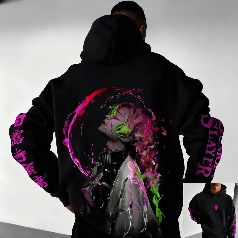 

Anime Mitsuri Kanroji Hoodie Demon Slayer Unisex Y2K Streetwear Oversized Loose Fit Autumn Winter Casual Gift for Men Women