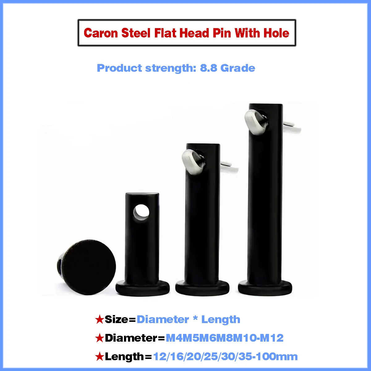 

8.8 Grade High-Strength Pin Shaft Quenched And Hardened Flat Head Perforated Cylindrical Pin Locating Pin M6M8M10M12