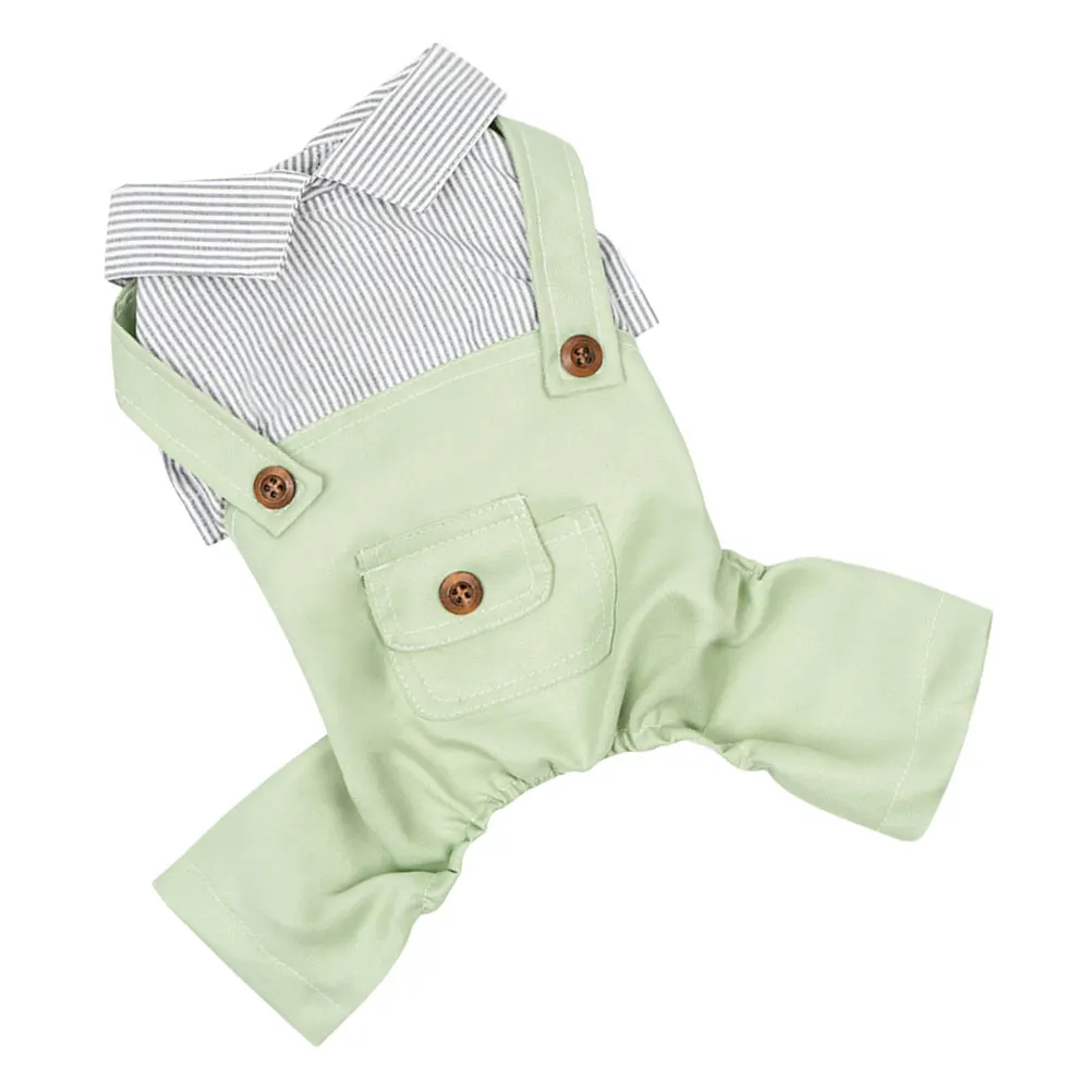 

Pet Dog Overalls Lightweight Fashionable Daily Wear Stripe Pattern Comfortable Puppy Clothes Spring Apparel Kitten Costume