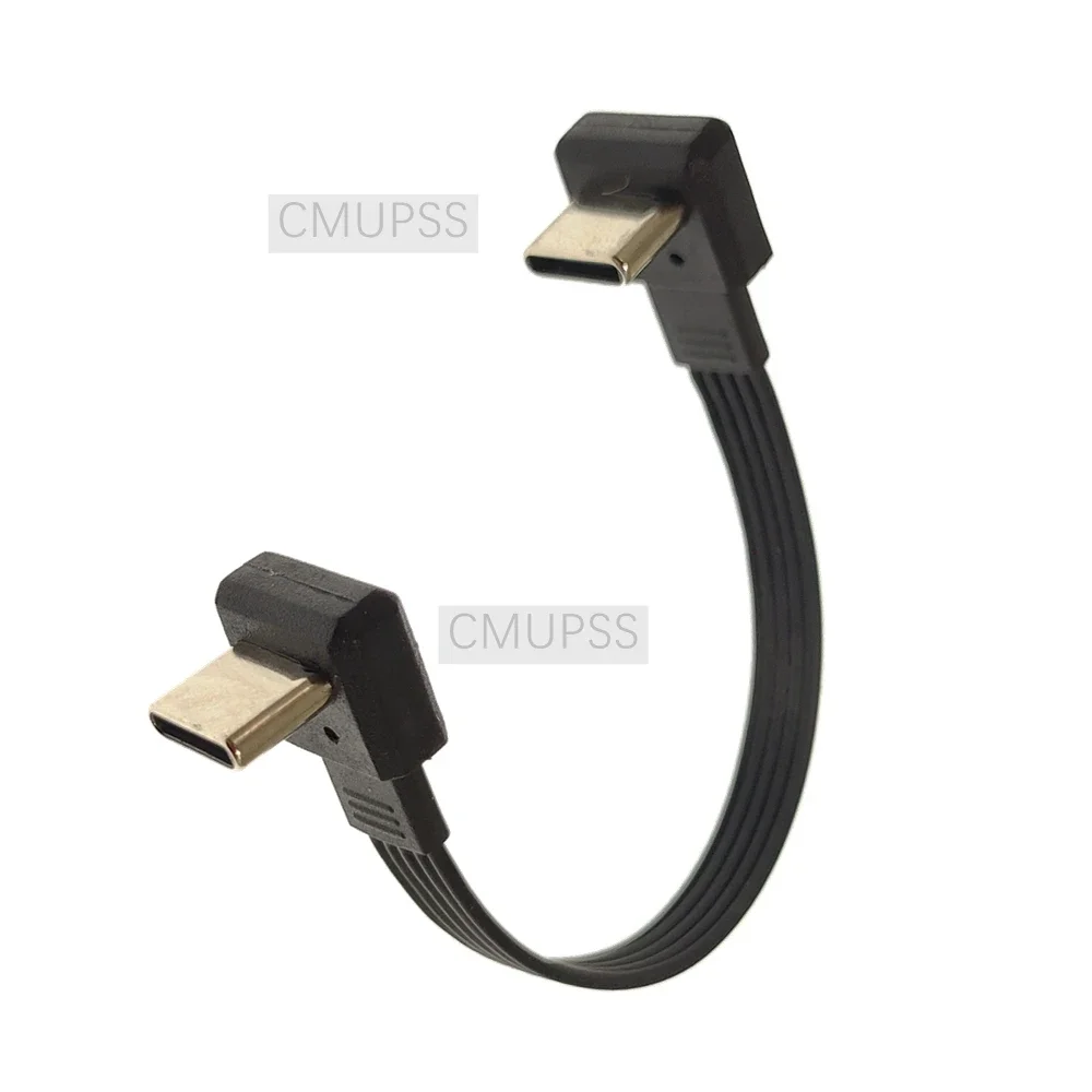 

Double soft ribbon cable PD cable charging C-bend flat silicone cable Type C extension to USB-C elbow adapter