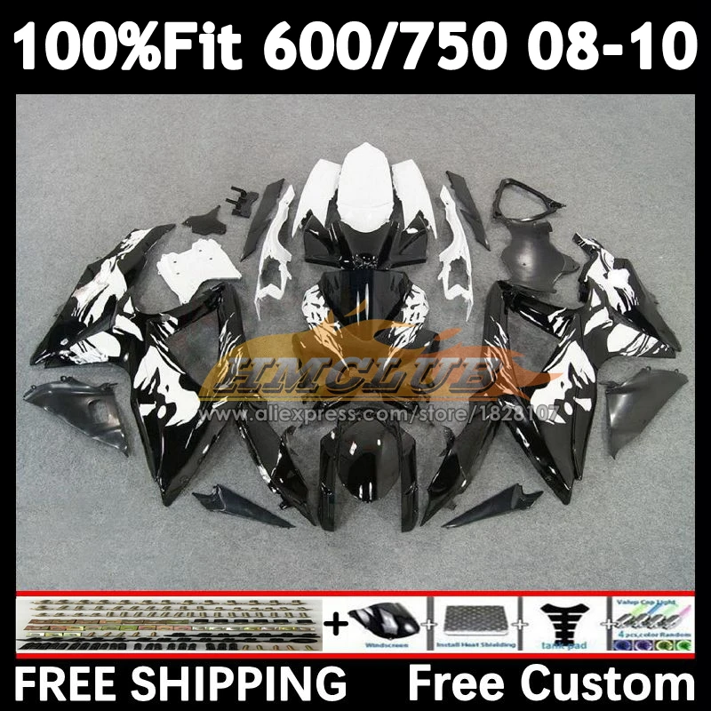 Graffiti Black Injection For SUZUKI GSXR 600 750 CC GSXR600 2008 2009 2010 15No.5 GSXR-600 GSXR-750 K8 GSXR750 08 09 10 Fairing