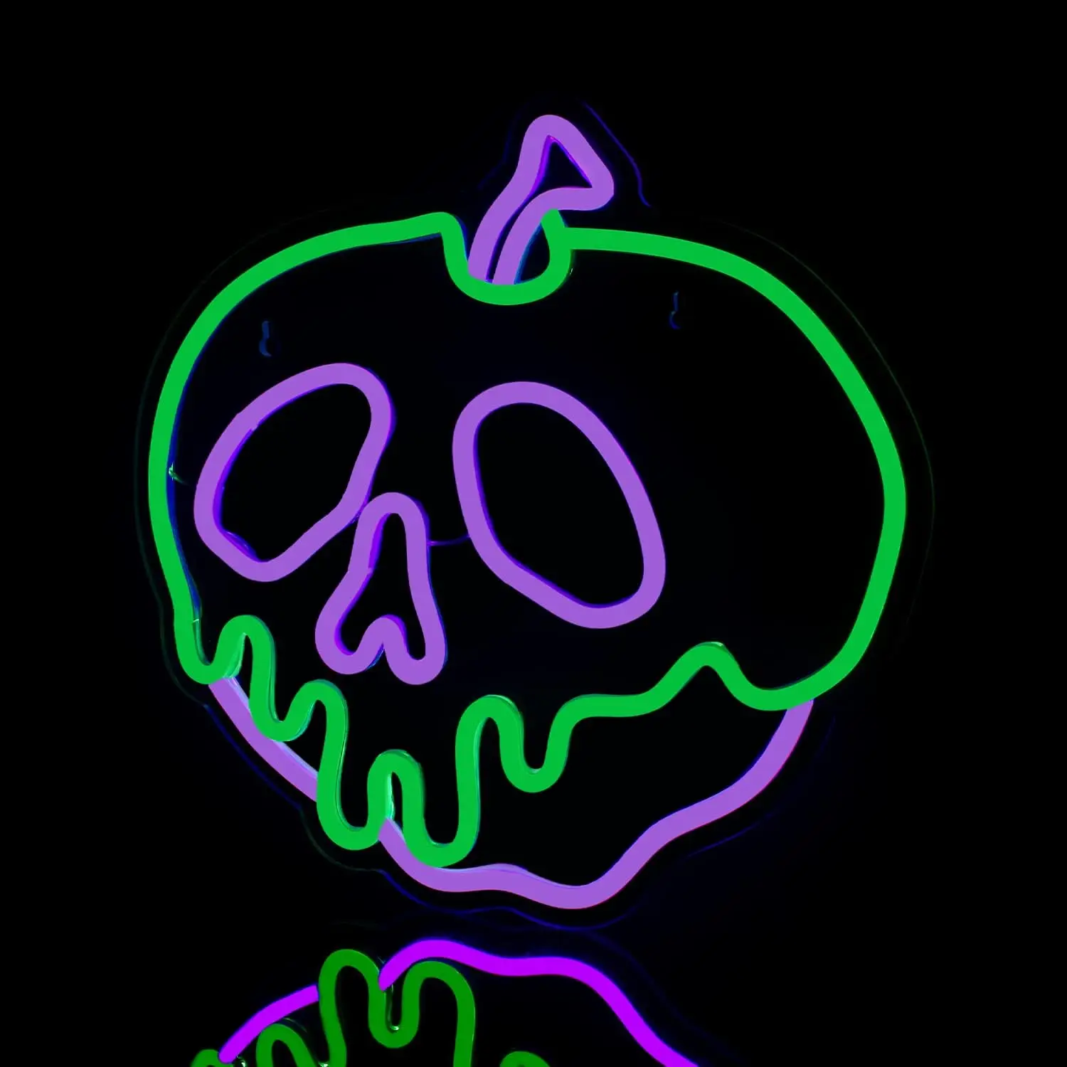 Skull Neon Signs For Wall Decor Apple Shaped LED Lights Halloween Room Decoration For Home Bedroom Party Bar Club USB Art Lamp