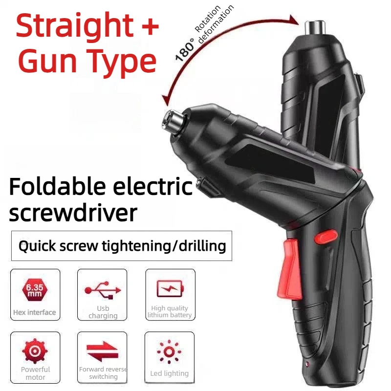 

47pcs 3.6v Electric Screwdriver Set with Rechargeable Lithium Battery Household Electric Drill Tool Kit for Maintenance Repair