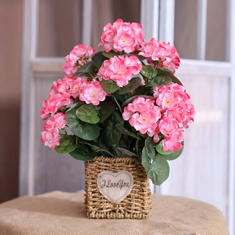 1/3PCS Artificial Birchapple Flowers, Large Artificial Geranium, Artificial Flowers For Family Wedding Kitchen Garden Festival D