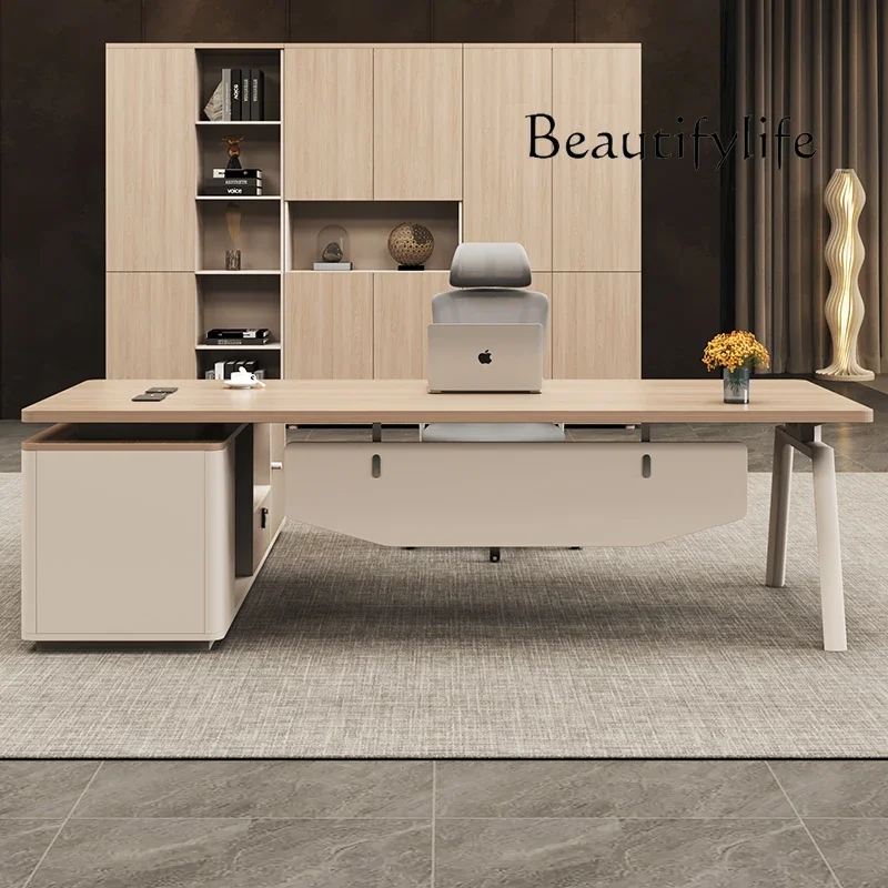 0 مكتب مكتب حديث وبسيط ومجموعة كرسي أثاث مكتبي واحد مكتب مدير مشرف كبير #4