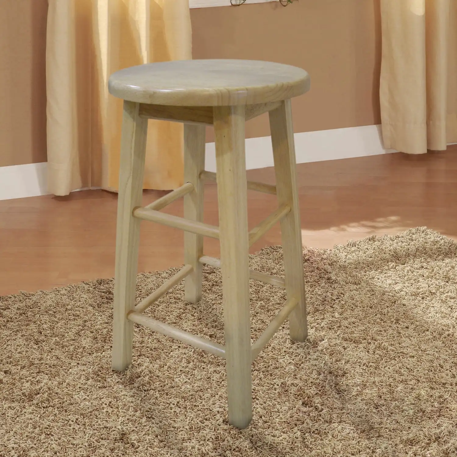 Linon-Theken hocker mit rundem Sitz, 24 Zoll Sitzhöhe