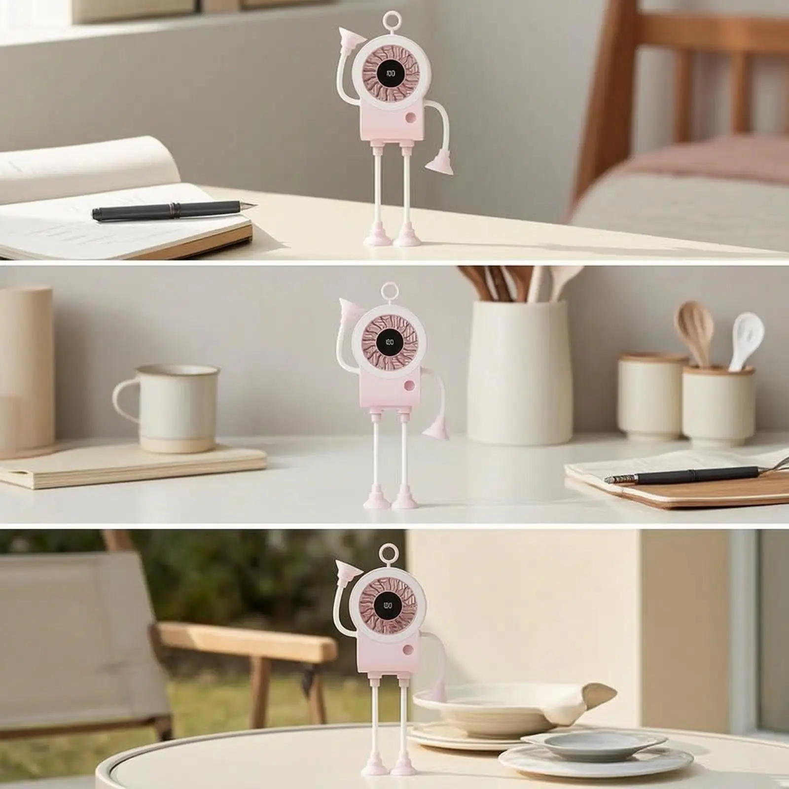 Mini Fan with Suction Cups Compact Alien Desk Fan Portable for Office Workers, Students, Dorm Room
