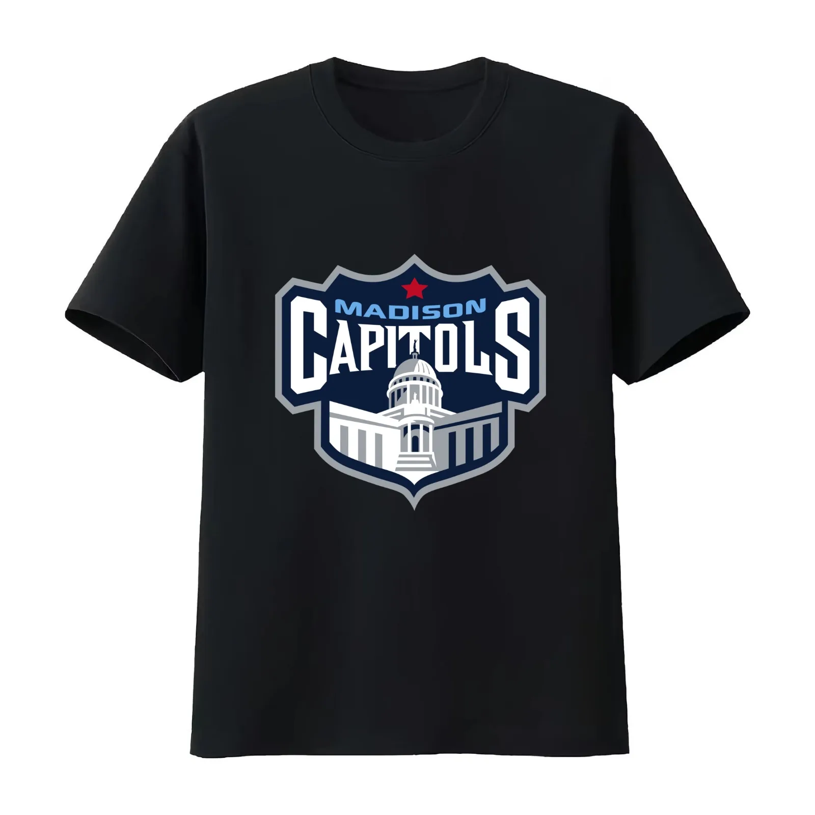 Madison Capitols LOGO T-Shirt Summer Casual Cotton Tee Oversized Streetwear Tops Vintage Graphic Print Unisex Men Women