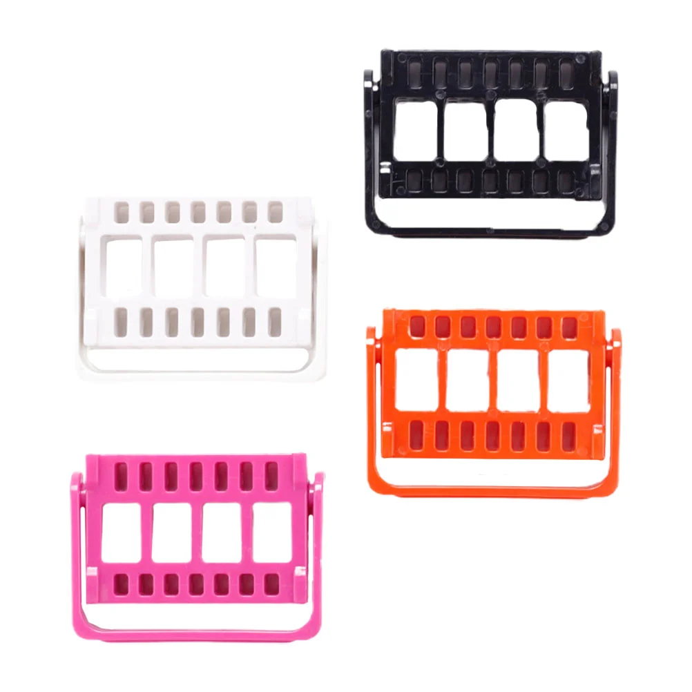 4 Pcs Nail Tool Stand Displayer Grinding Head Shelf Plastic Bit Holder Supplies Manicure Drill Bits Storage Rack Shelves