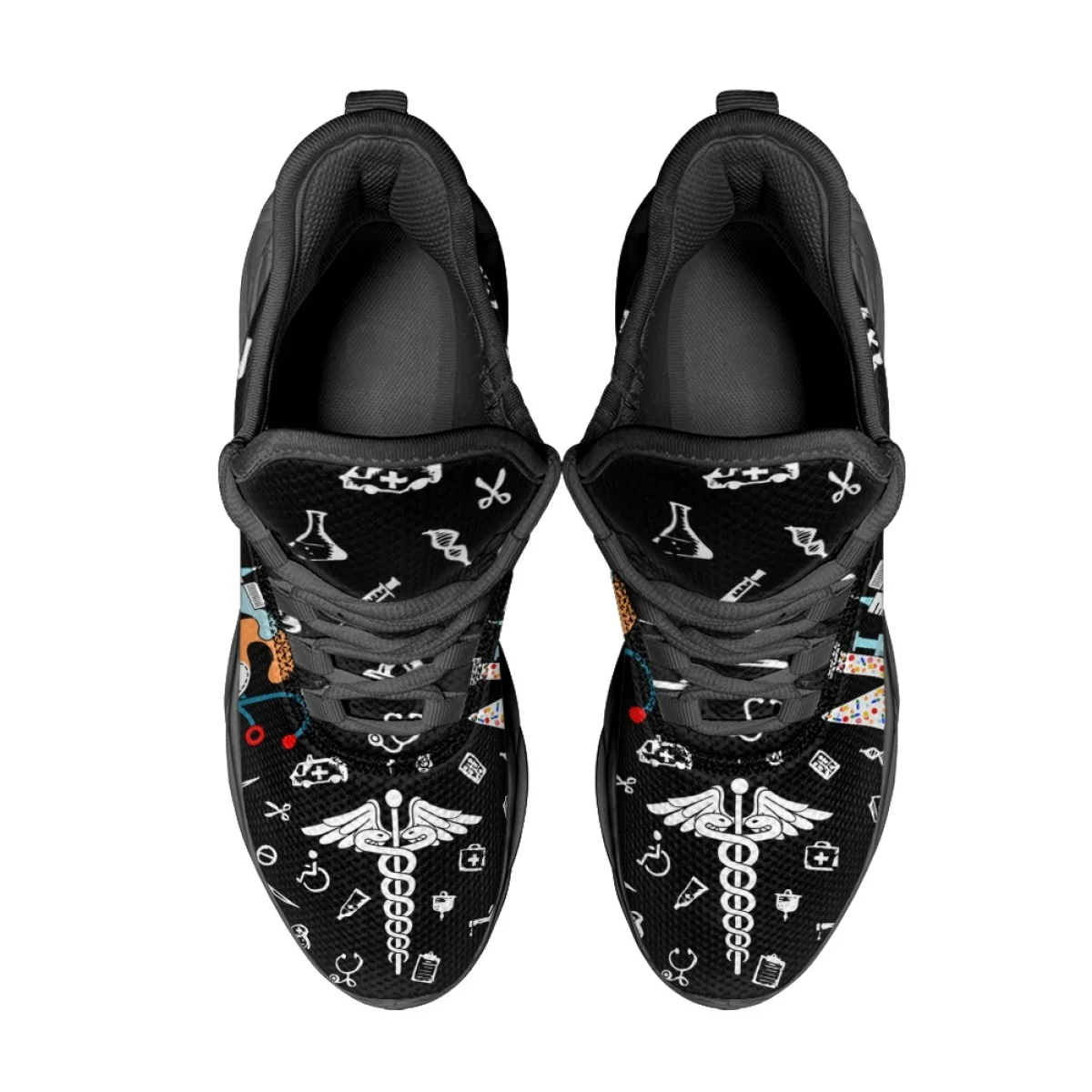 New EMT EMS Paramedics Pattern Couple Shoes Autumn Winter Tennis Sneaker Work Hospital Jogging Lightweight Lace Up Mesh Footwear