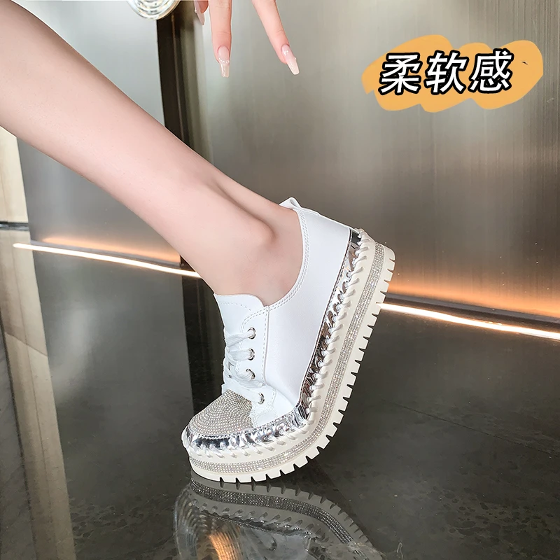 Woman Shoes Sneakers Flats Platform Tennis 2024 Rhinestone New Arrival Plus Size Women\'s Fashion Casual Female New Rock on Sale