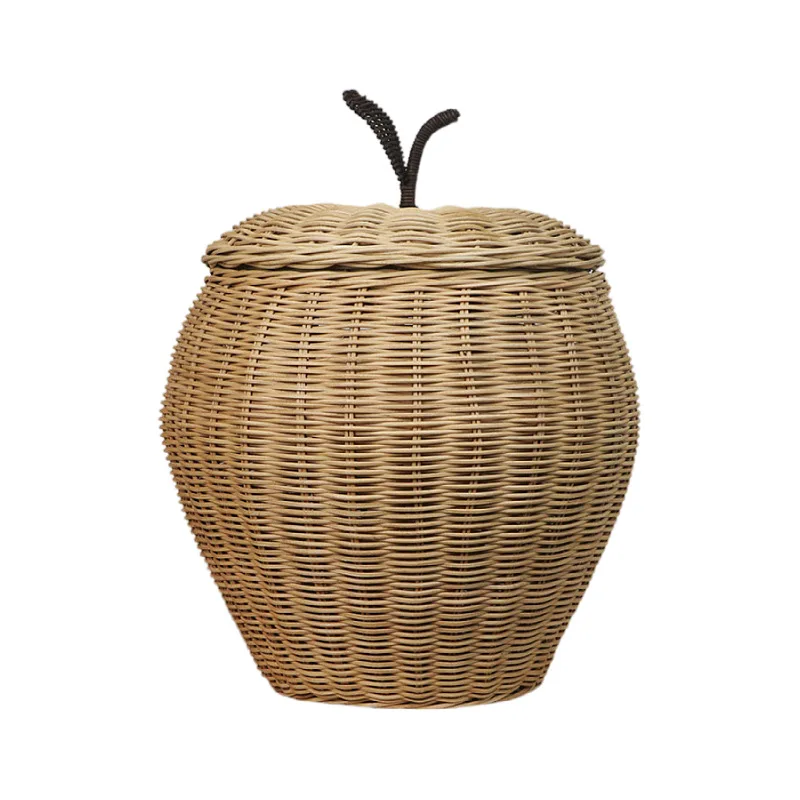 

Hand-woven apple-shaped sundries basket bathroom dirty clothes basket toy storage basket hotel homestay decorative storage