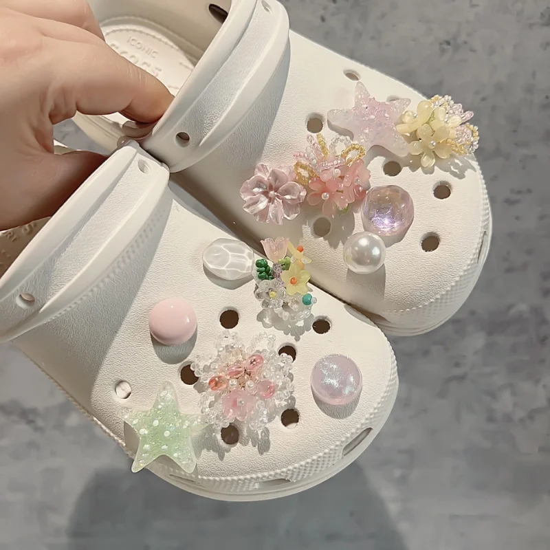 New Summer Jibbitz Elegant  Artificial Faux Bead Shoe Accessories Diy Removable Shoe Charms Perfect Holiday Gift