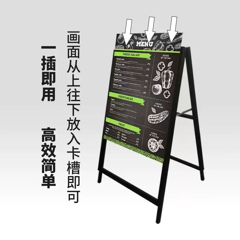 Portable Poster Stand, Double-sided Folding Advertising, Vertical Floor-standing Display Stand, Outdoor Display Board, Windproof