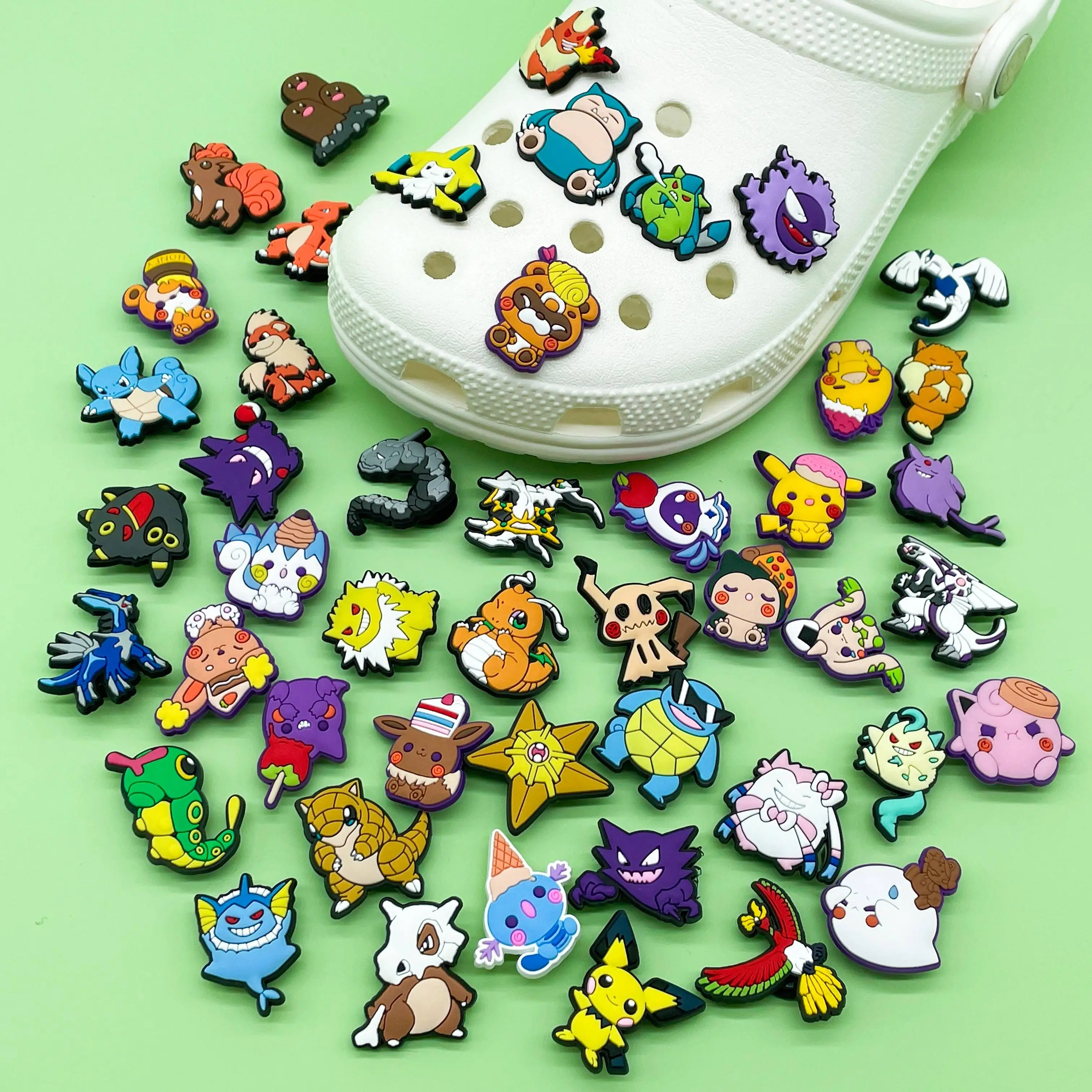 10-200pcs Potdemiel Cute Pokémon Shoe Charms For Sandals,Shoe Decoration Accessories Shoe Pins Great Gift For Men Wom image 5